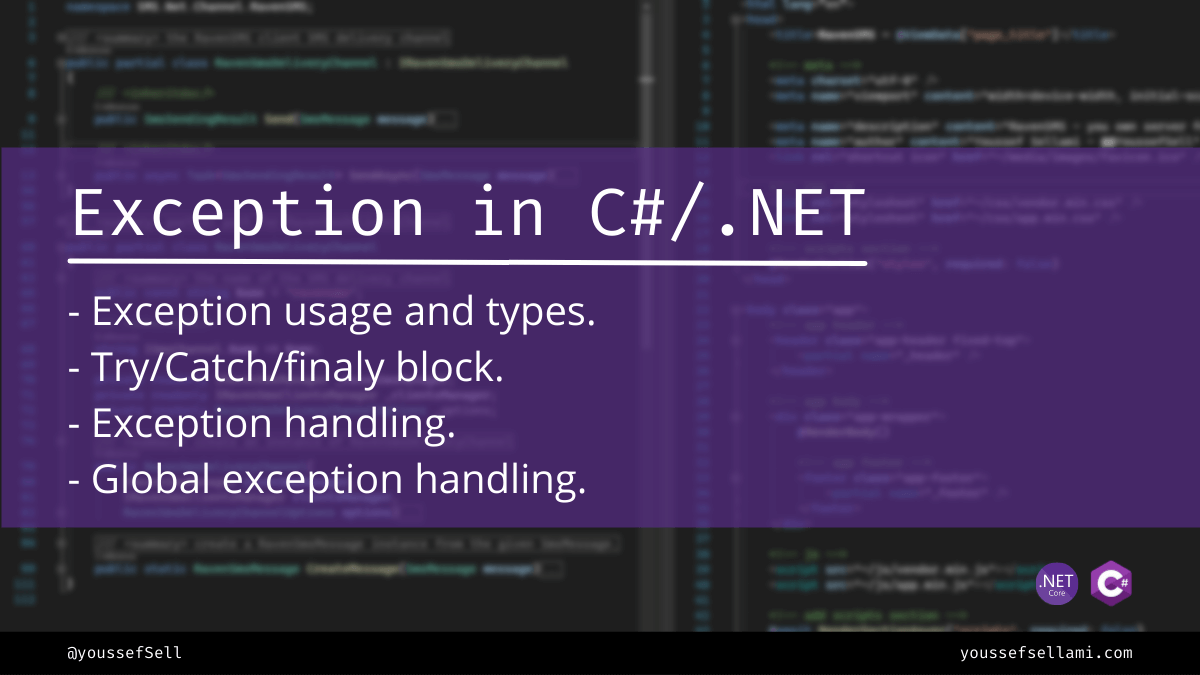 C# Programming - C# Exceptions and Exception Handling The C# language's  exception handling features provide a way to deal with any unexpected or  exceptional situations that arise while a program is running.